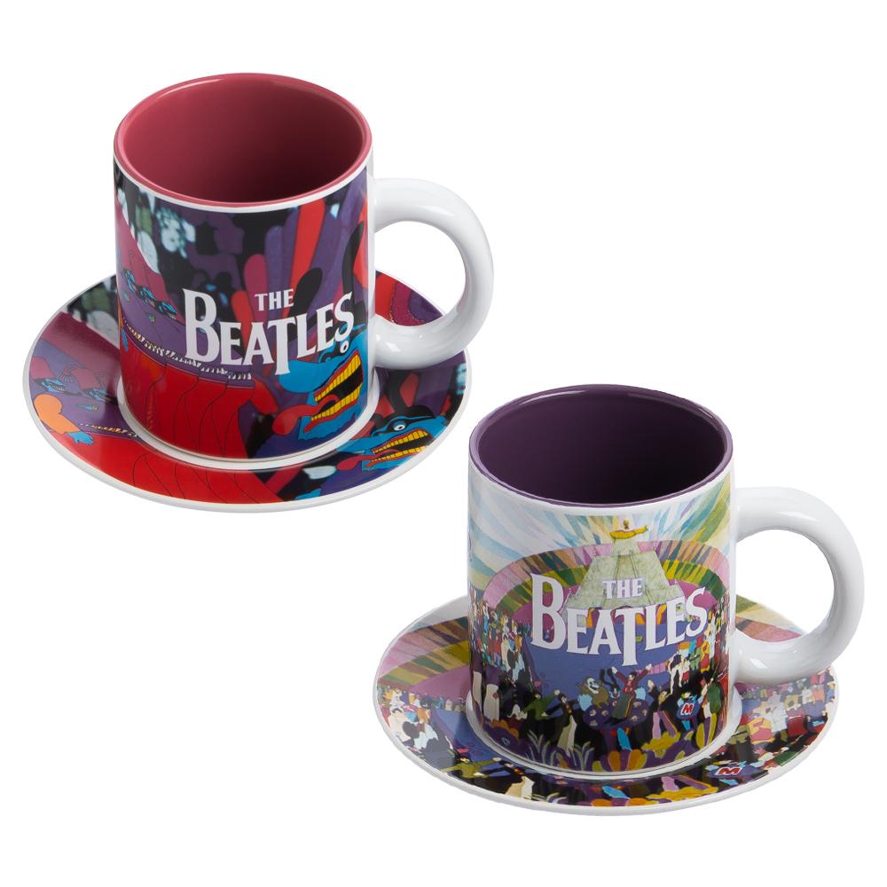 Beatles Collectibles 2016 Vandor Yellow Submarine Teacups & Saucers Set of 2 (PP)