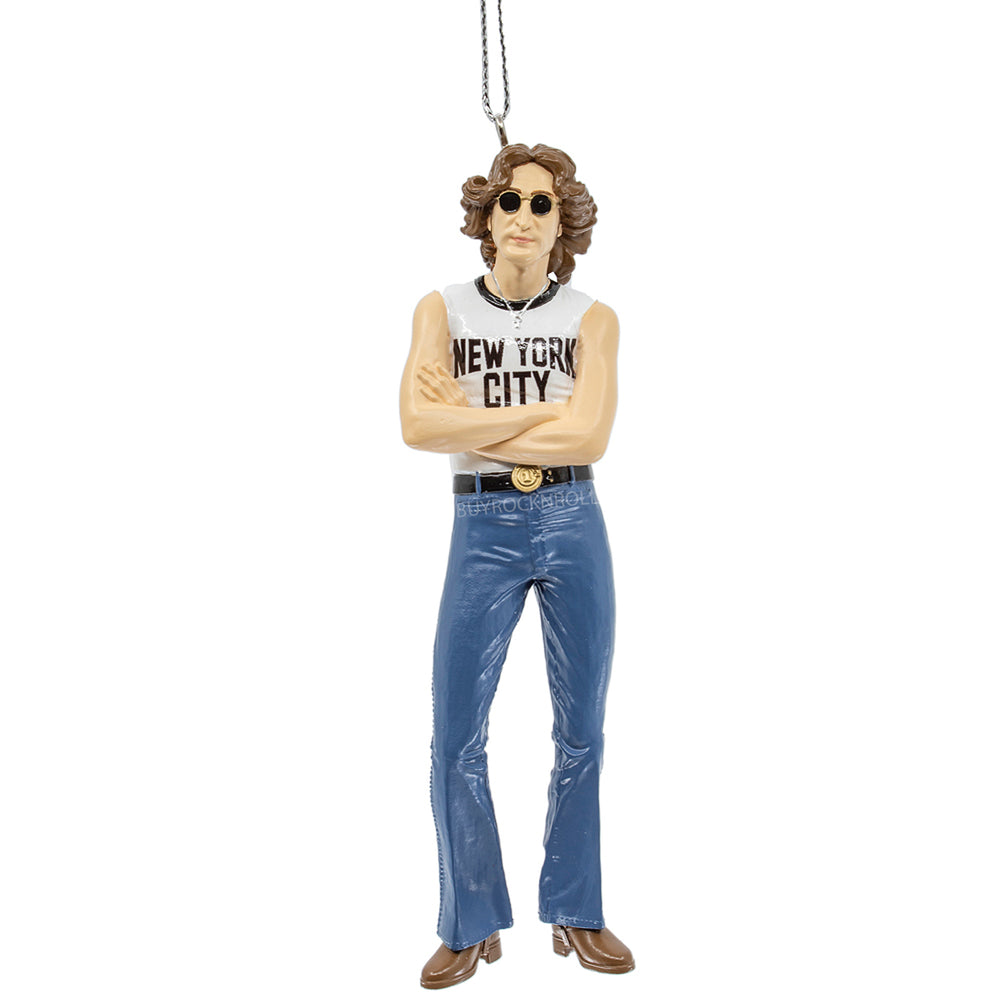 RETSTOCKING SOON - The Beatles Collectible 2021 Kurt Adler John Lennon New York City 5" Figure Christmas Ornament in a White Gift Box