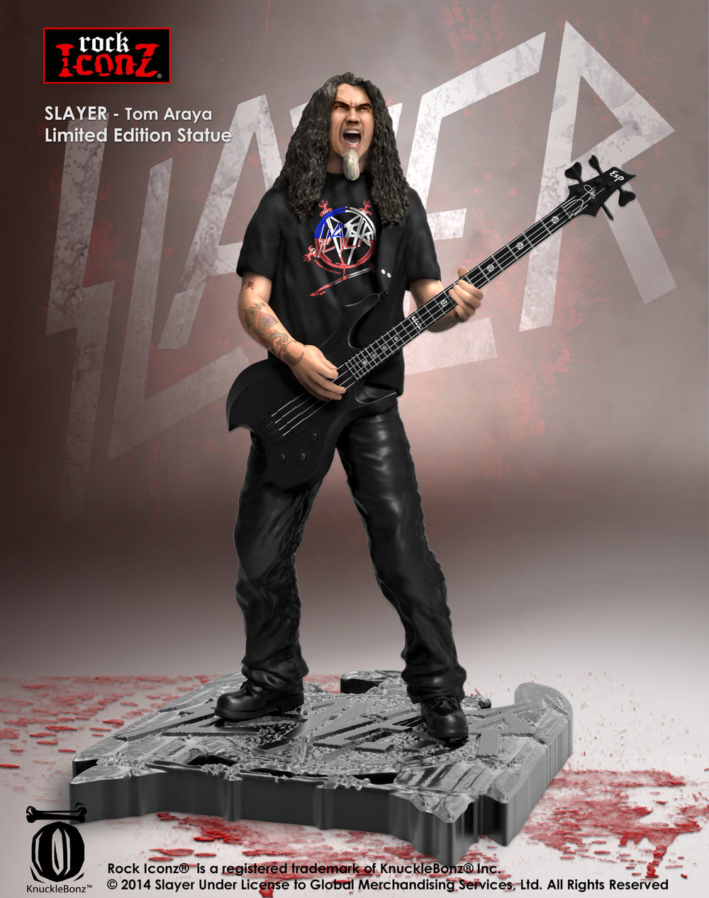 Slayer Collectible 2014 Knucklebonz Rock Iconz Tom Araya Statue #166/1000