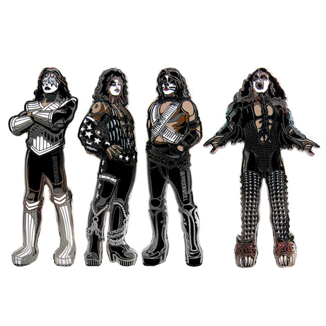 KISS Collectible 2017 FiGPiN Love Gun Enamel Figure Pin Set with Displays