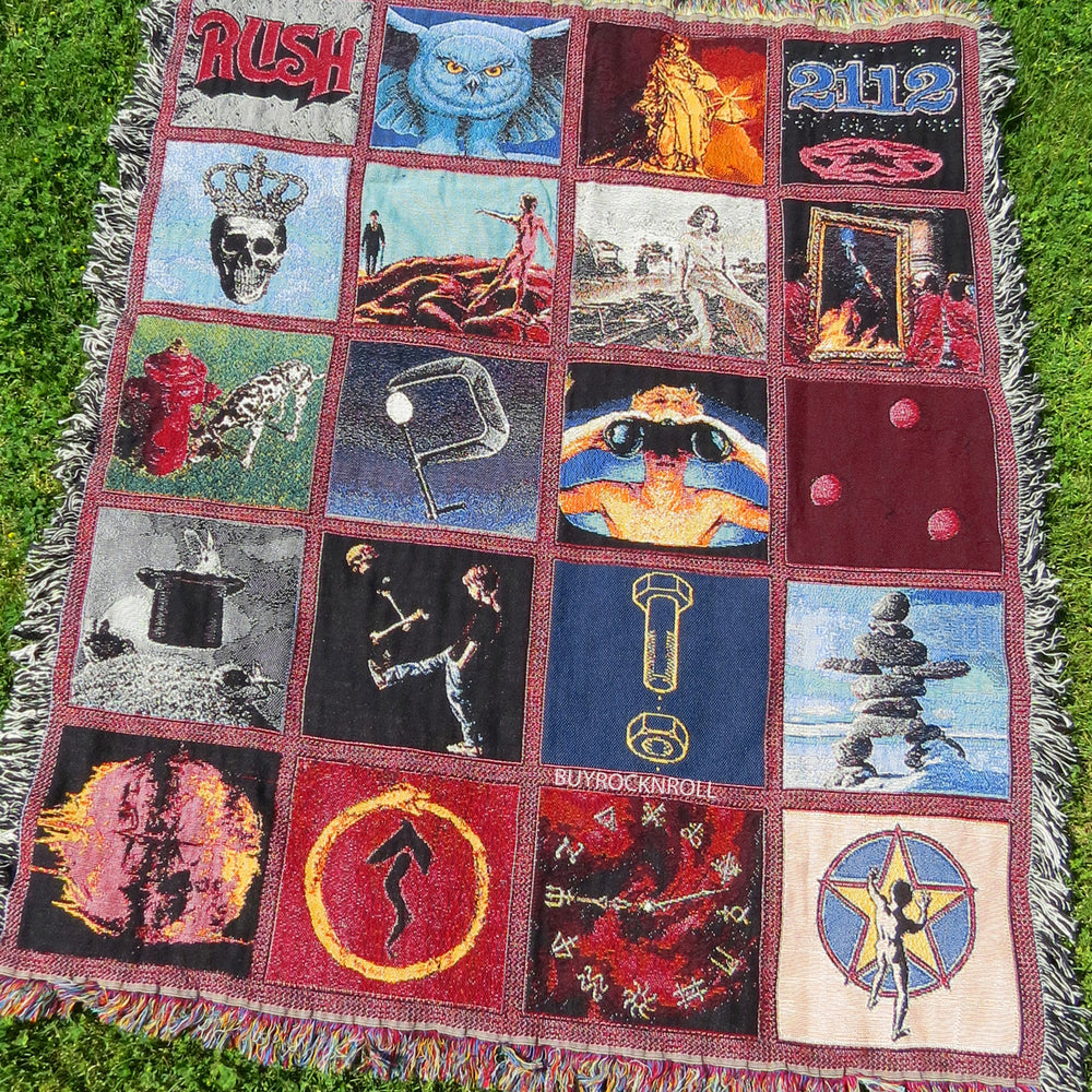 RUSH 2020 Collectible LP Album Cover Logos Woven Blanket/Wall Hanging 50"x 60"