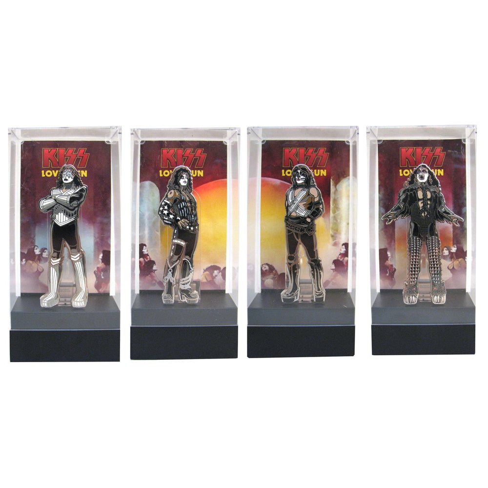 KISS Collectible 2017 FiGPiN Love Gun Enamel Figure Pin Set with Displays