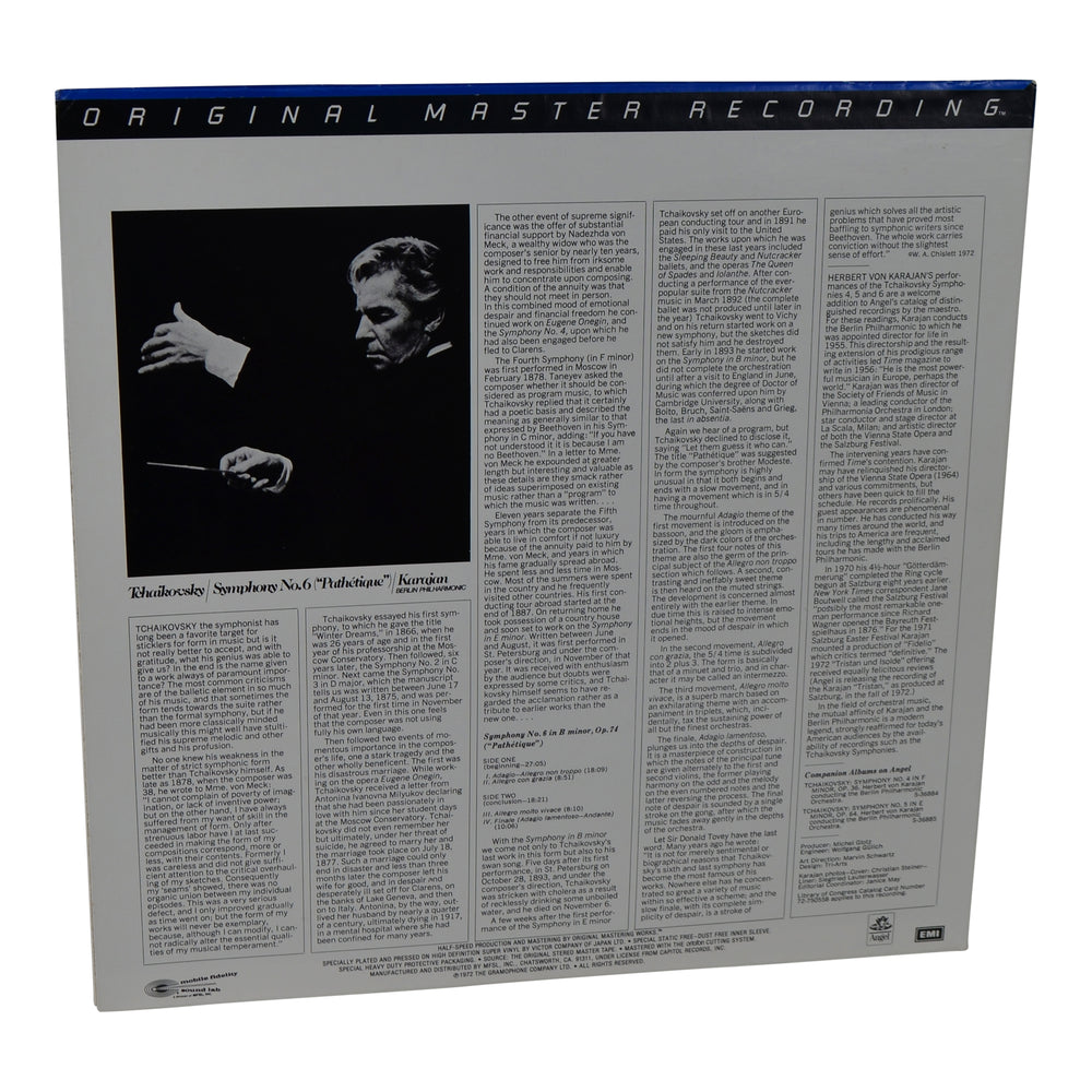 MFSL Collectors: 1979 Mobile Fidelity Tchaikovsky Berlin Philharmonic Karajan Symphony No. 6 LP #1-512