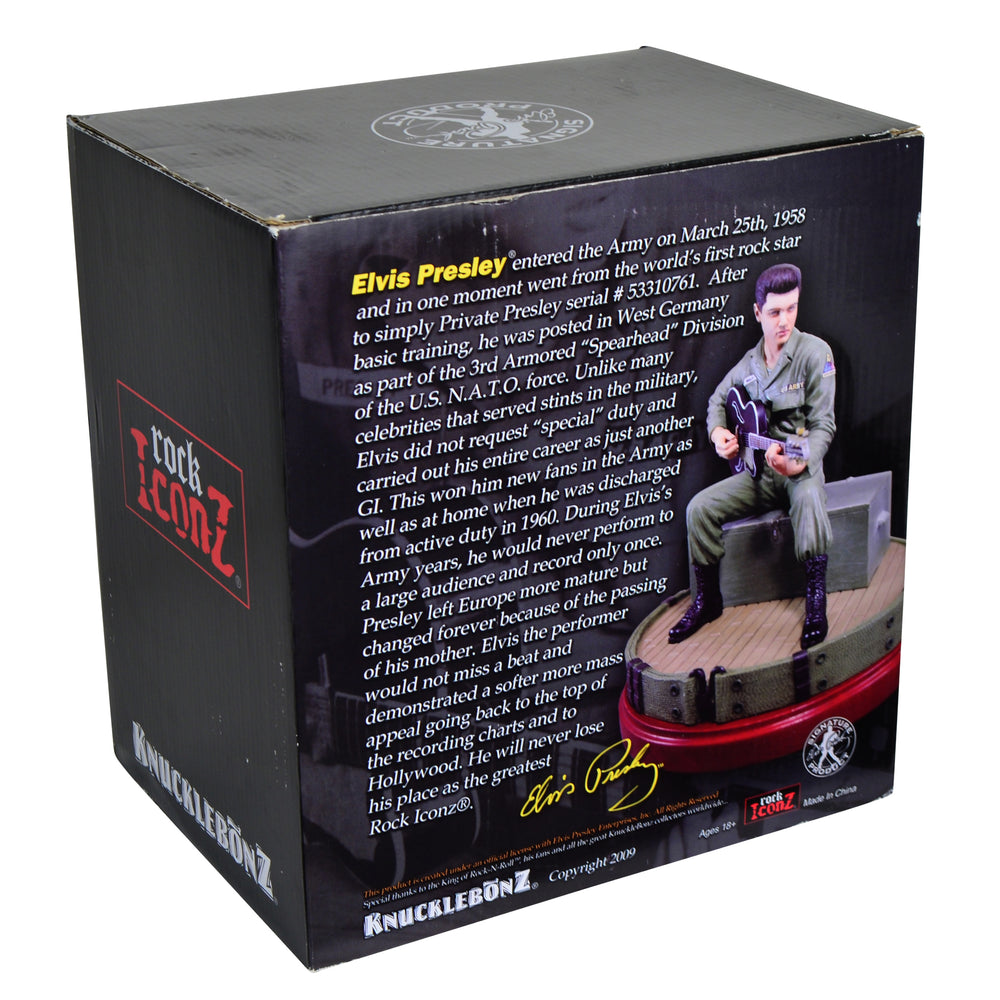 Elvis Presley Collectible: KnuckleBonz 2009 Elvis In Army Rock Iconz Statue