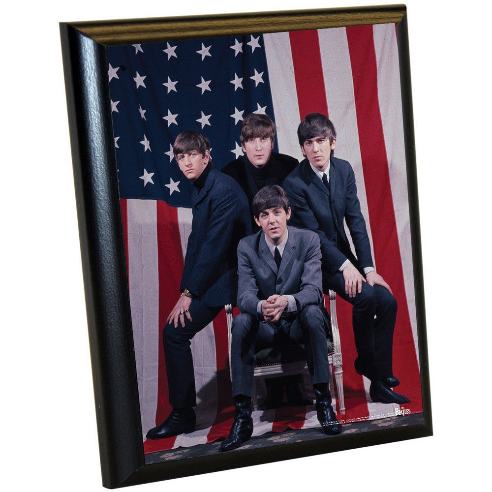 The Beatles American Flag Group Shot 8x10 Photo Plaque - George V Hotel