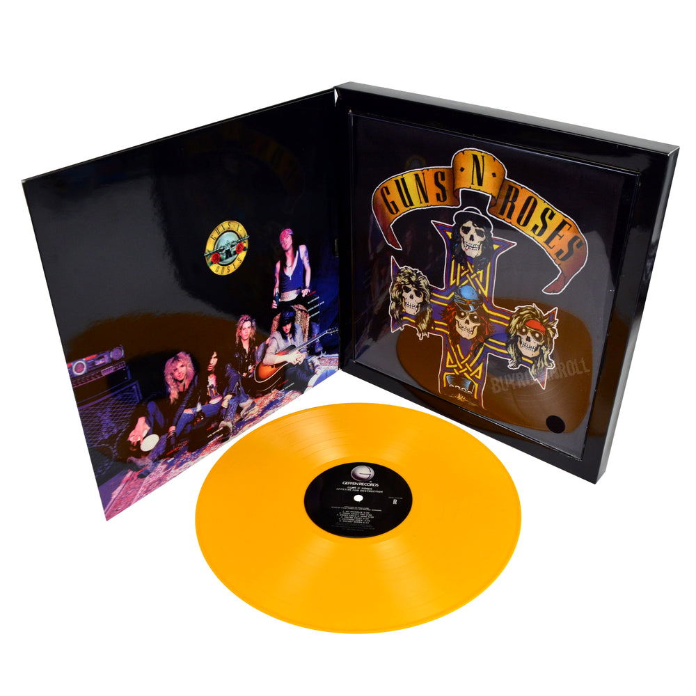 Guns N Roses 2009 Appetite For Destruction Yellow Vinyl LP & T-Shirt Box Set - LG