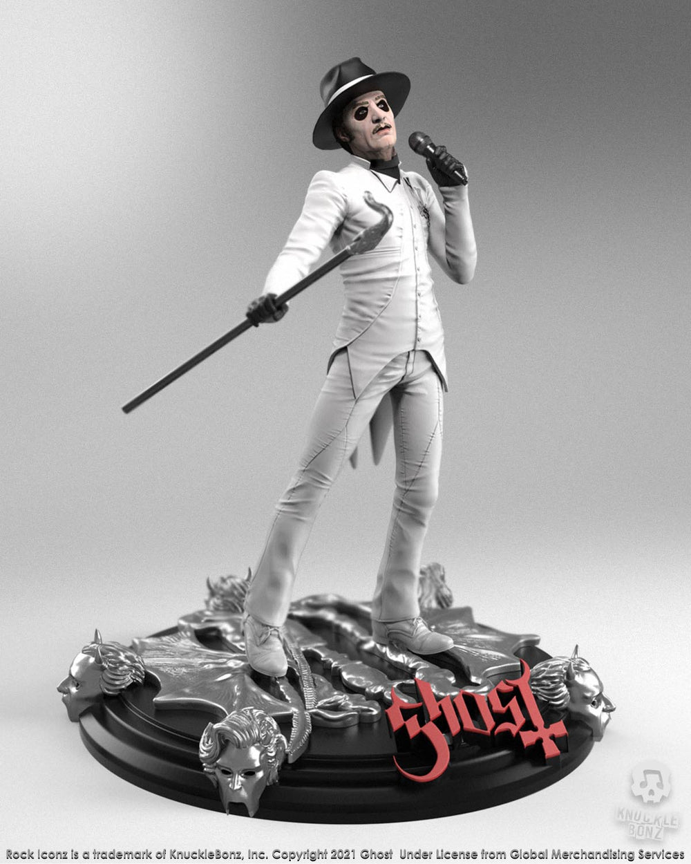 Ghost Collectible 2021 KnuckleBonz Rock Iconz Statue Cardinal Copia White Tuxedo -Variant