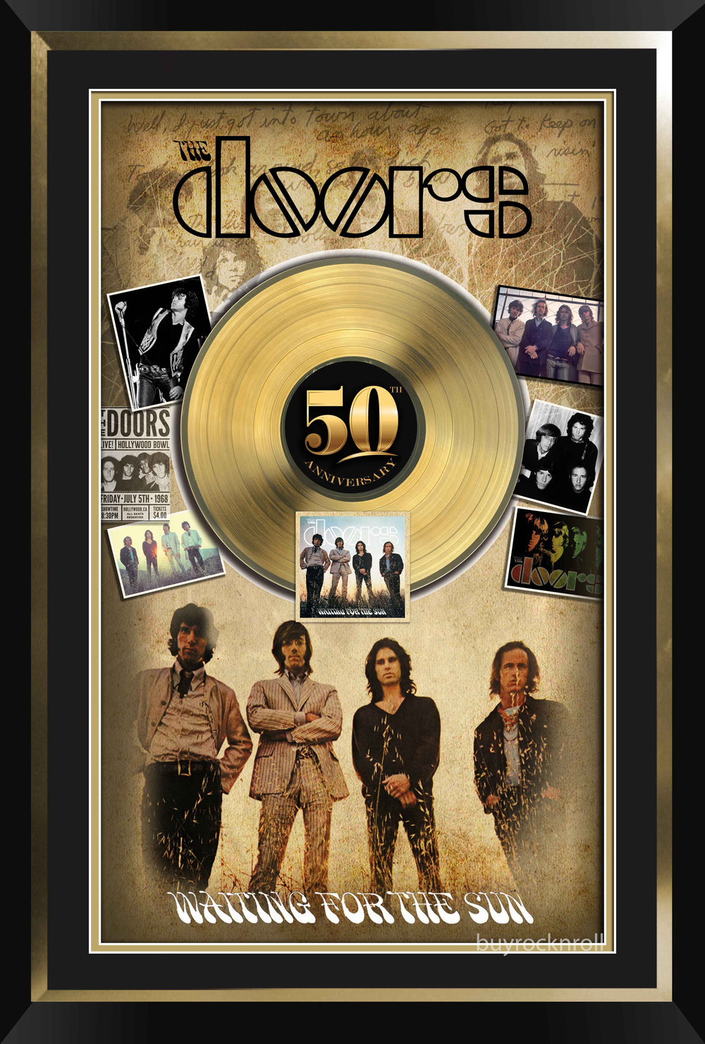 SOLD OUT! The Doors Collectible Framed LP Waiting for the Sun 50th Anniversary Collage