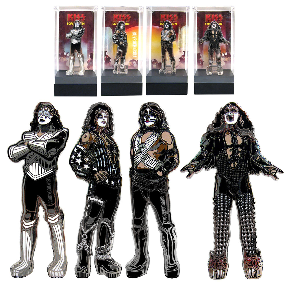 KISS Collectible 2017 FiGPiN Love Gun Enamel Figure Pin Set with Displays