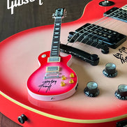 Twisted Sister Collectible 2022 Jay Jay French Signed Real Gibson Les Paul Pinkburst 1:4 Scale Mini Guitar Model