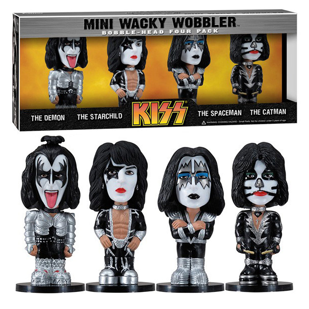 KISS Collectibles: 2012 Funko Mini Kisses Wacky Wobblers Bobble Head Figures