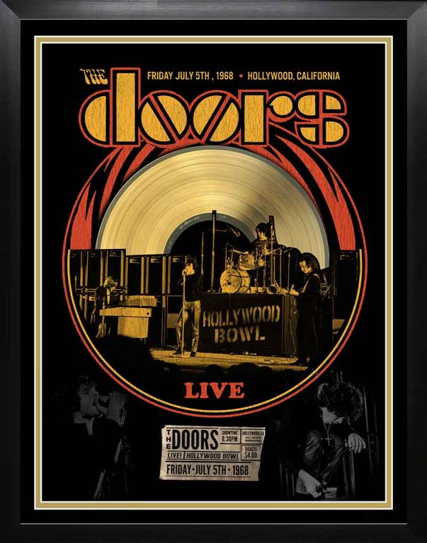 Rare Jim Morrison The Doors Collectible Framed Live at Hollywood Bowl Concert Collage 24x30