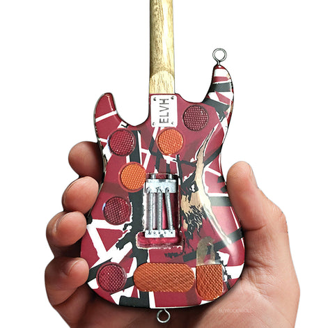 SOLD OUT! Eddie Van Halen Collectible Axe Heaven EVH "Frankenstein" Mini Guitar Replica in EVH Guitar Case