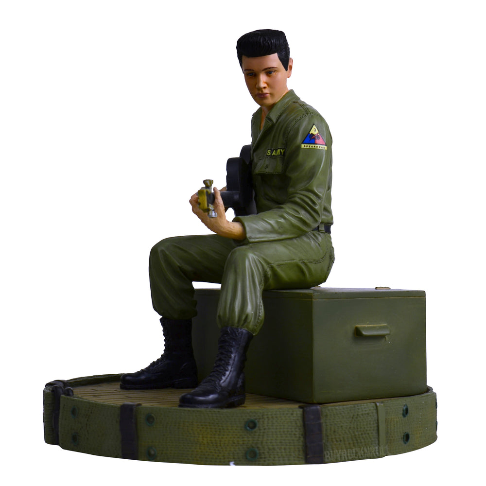 Elvis Presley Collectible: KnuckleBonz 2009 Elvis In Army Rock Iconz Statue