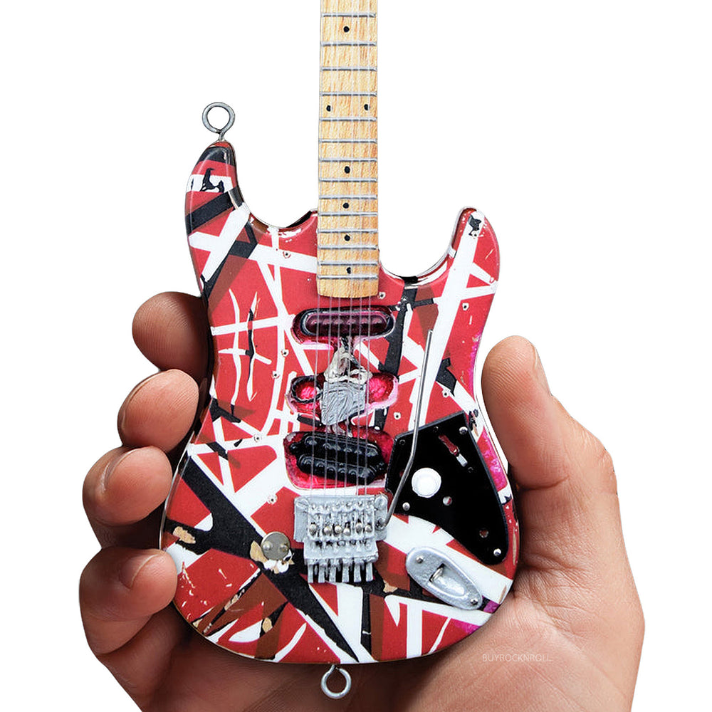 SOLD OUT! Eddie Van Halen Collectible Axe Heaven EVH "Frankenstein" Mini Guitar Replica in EVH Guitar Case