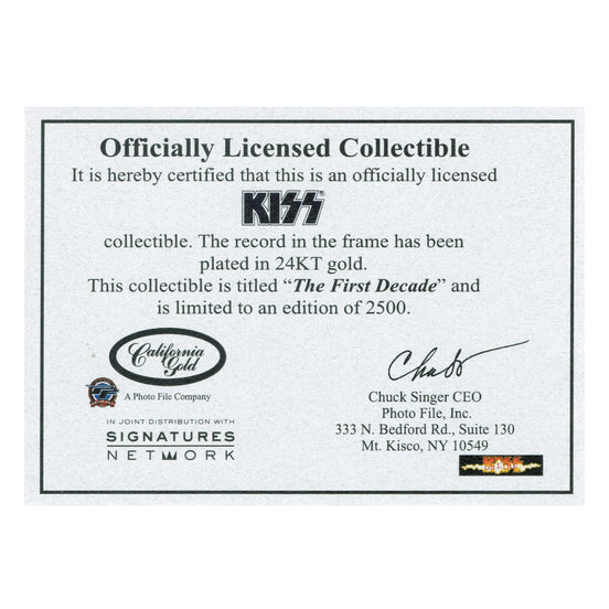 SOLD OUT! KISS Collectible - The First Decade Limited Edition 24 KT Gold Record LP #671