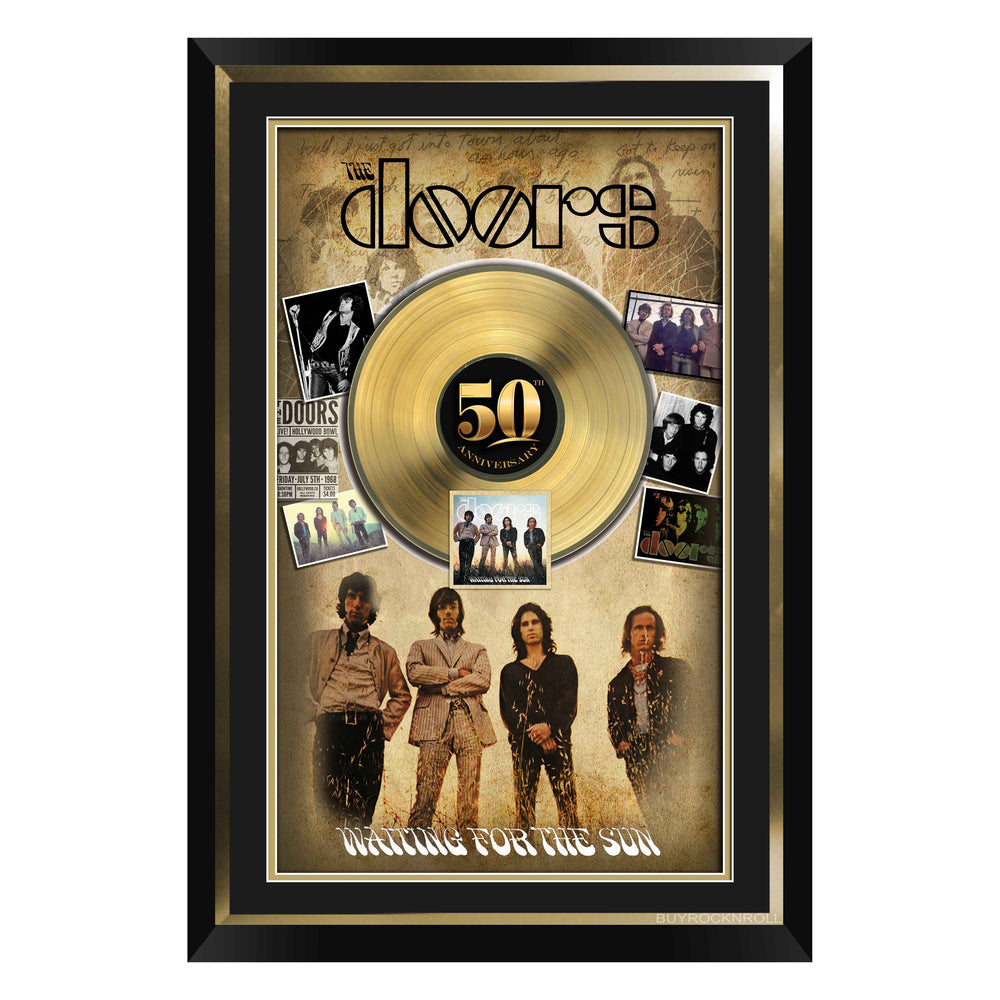 The Doors Collectible Framed LP Waiting for the Sun 50th Anniversary Collage