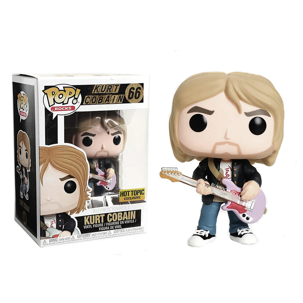 Nirvana Collectible Funko Pop Rocks Kurt Cobain MTV Loud Live Figure Hot-Topic 66 Nonperfect