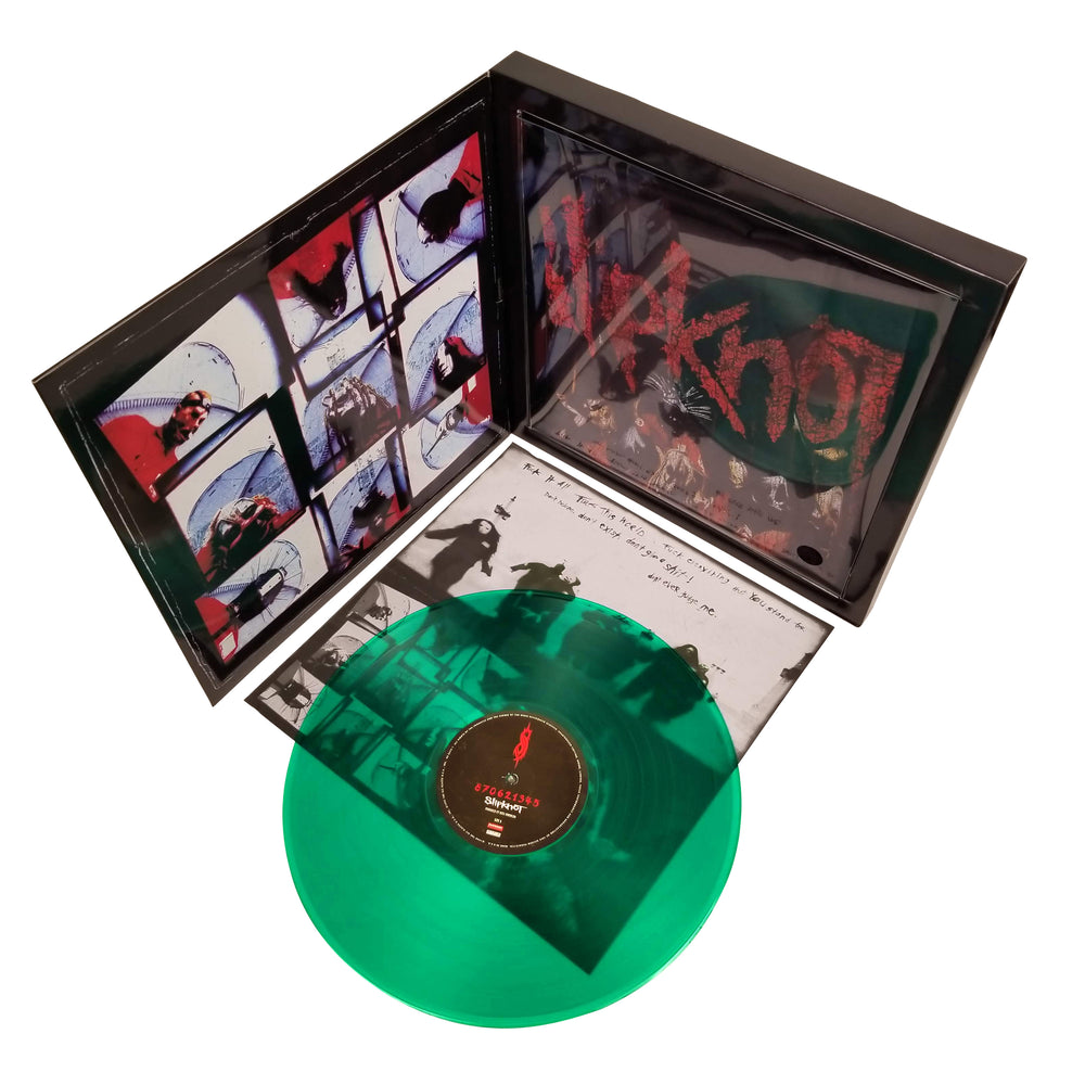 Rare Slipknot Collectible 2009 Road Runner Records Green Vinyl LP Debut Album T-Shirt Box Set - LG