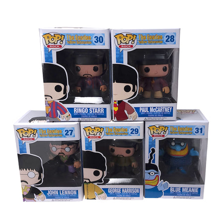 Rare Beatles Collectible 2012 Funko Pop! Rocks Yellow Submarine 5 Figure Set