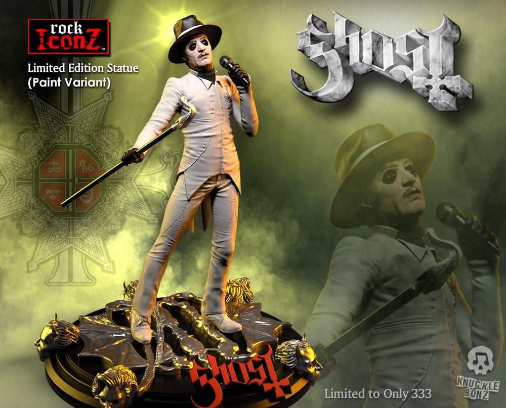 Ghost Collectible 2021 KnuckleBonz Rock Iconz Statue Cardinal Copia White Tuxedo -Variant
