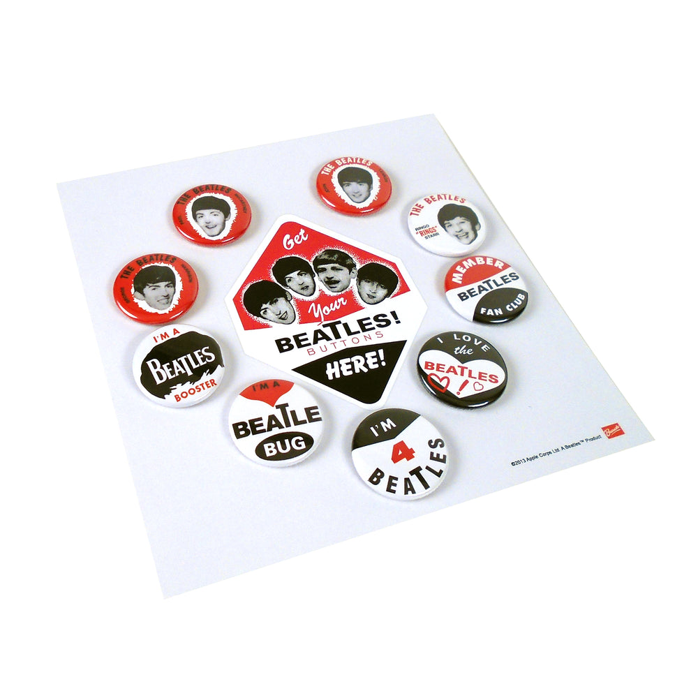 Beatles Memorabilia: 50th Anniversary  Reproduction Collectible 1964 Seltaeb Buttons