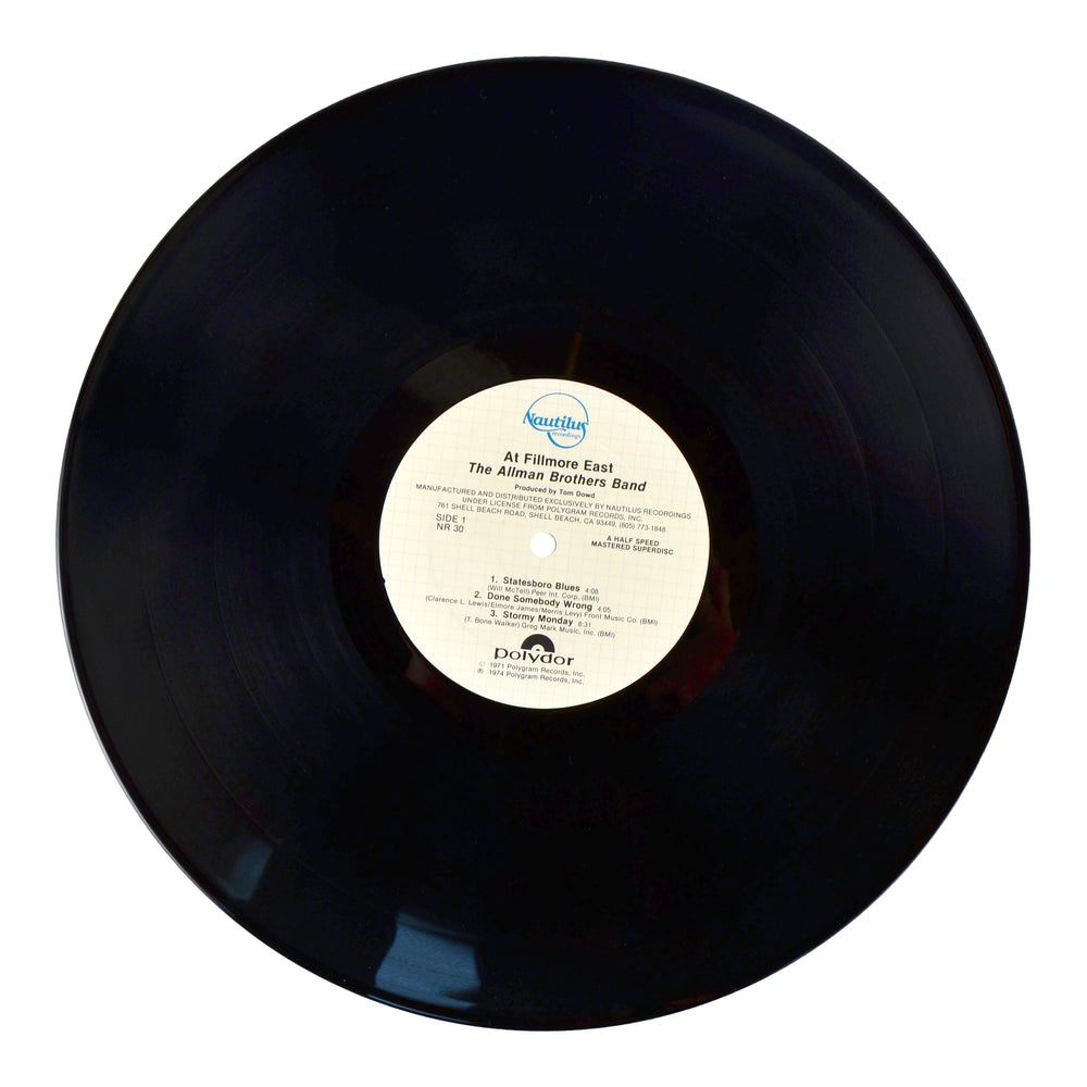 Nautilus SuperDiscs LP: 1982 The Allman Brothers Band At Fillmore East NR 30