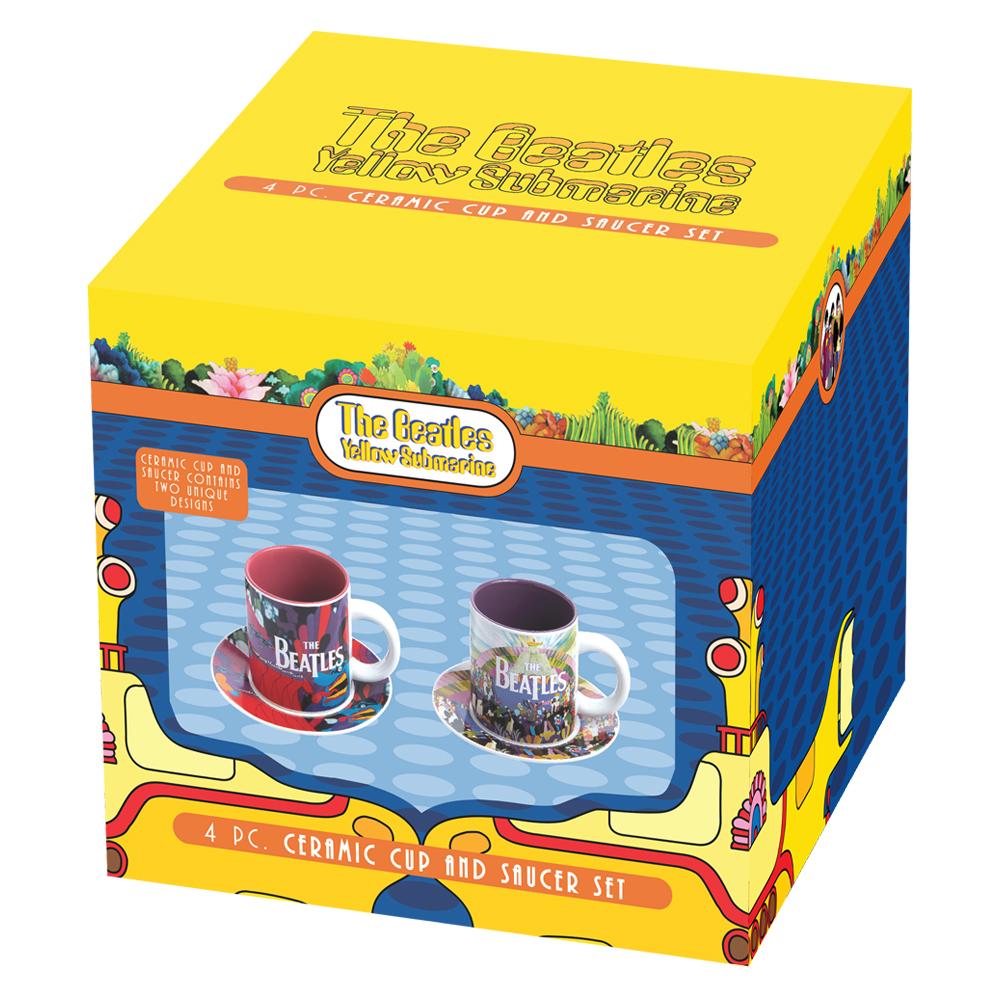 Beatles Collectibles 2016 Vandor Yellow Submarine Teacups & Saucers Set of 2 (PP)