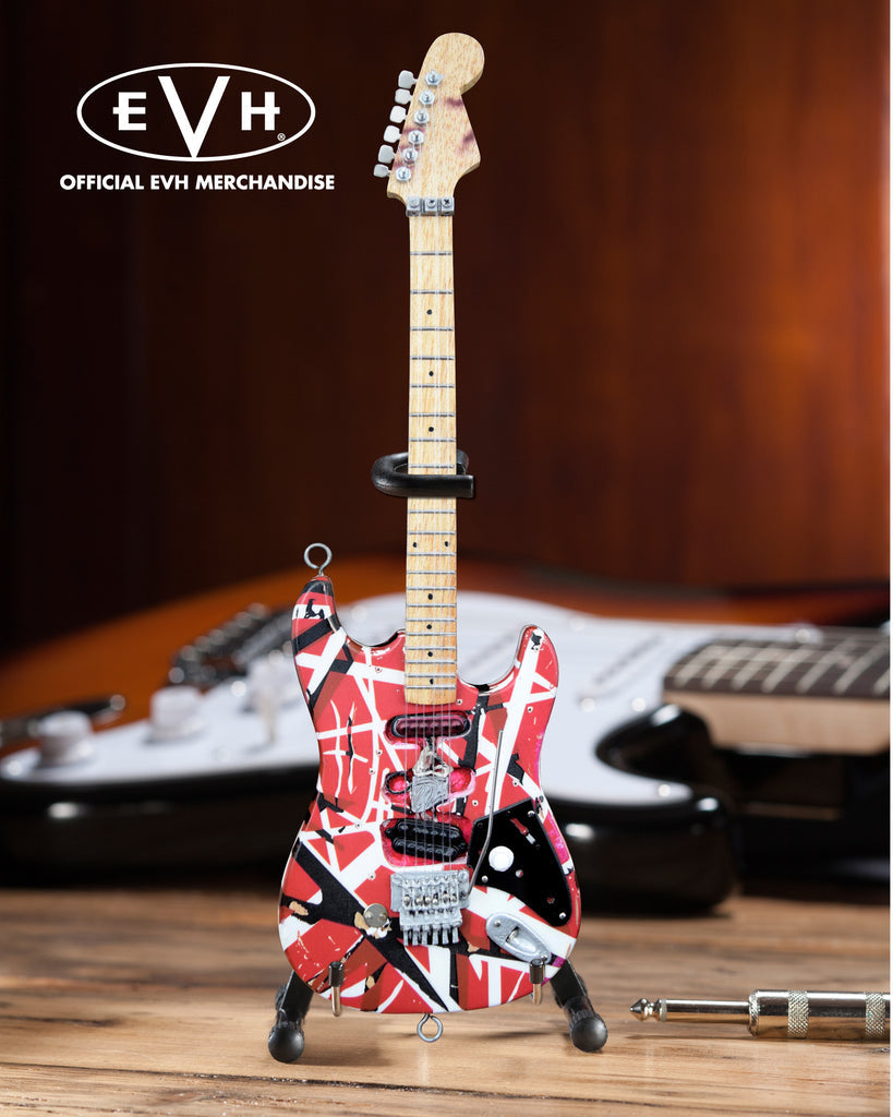 SOLD OUT! Eddie Van Halen Collectible Axe Heaven EVH "Frankenstein" Mini Guitar Replica in EVH Guitar Case