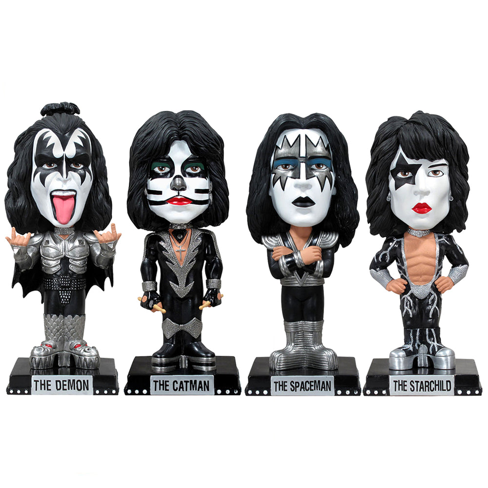 KISS 2011 Funko Wacky Wobbler Set of 4:  Demon  Starchild Spaceman Catman