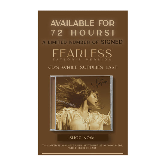 SOLD OUT! Taylor Swift Collectible 2021 Taylor's Version Limited Edition Fearless Autographed/Signed CD