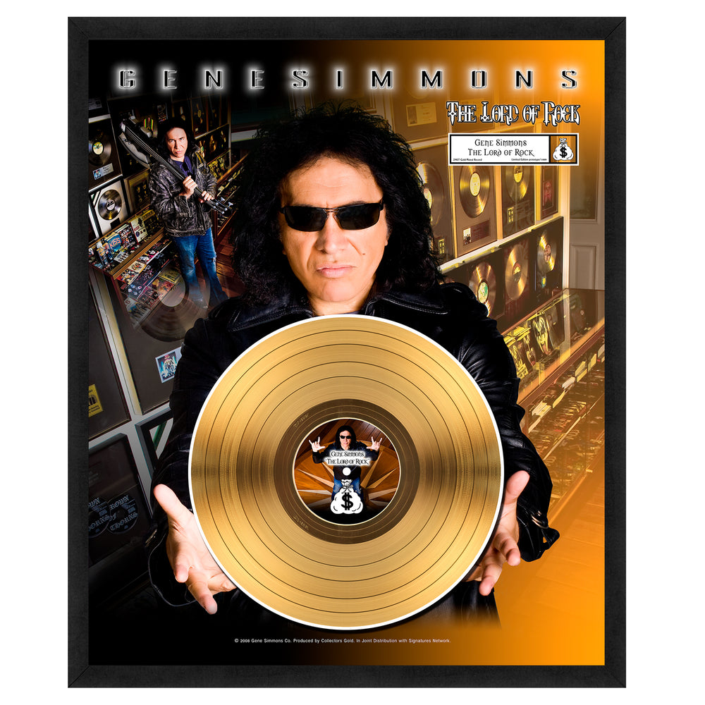 SOLD OUT! KISS Collectible: Lord of Rock Gene Simmons Ltd Edition Framed Gold Record