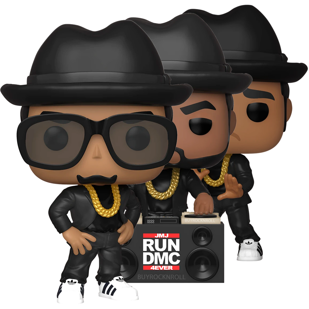 RUN DMC Jam Master Jay Handpicked 2020 Funko Pop Rocks Figure Set In Protectors