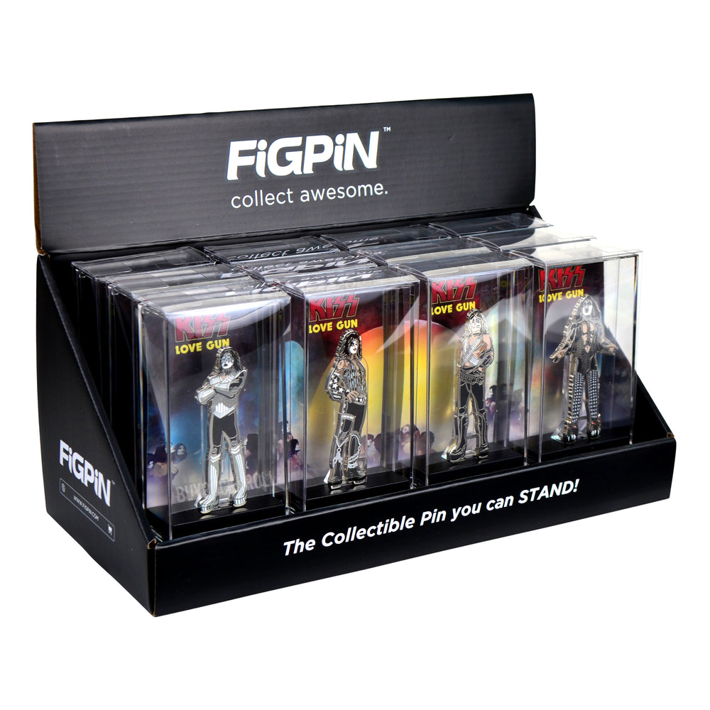 FiGPiN Collectors Retail Display Storage Case - Holds 12 FiGPiN Displays  (AC/DC KISS David Bowie)