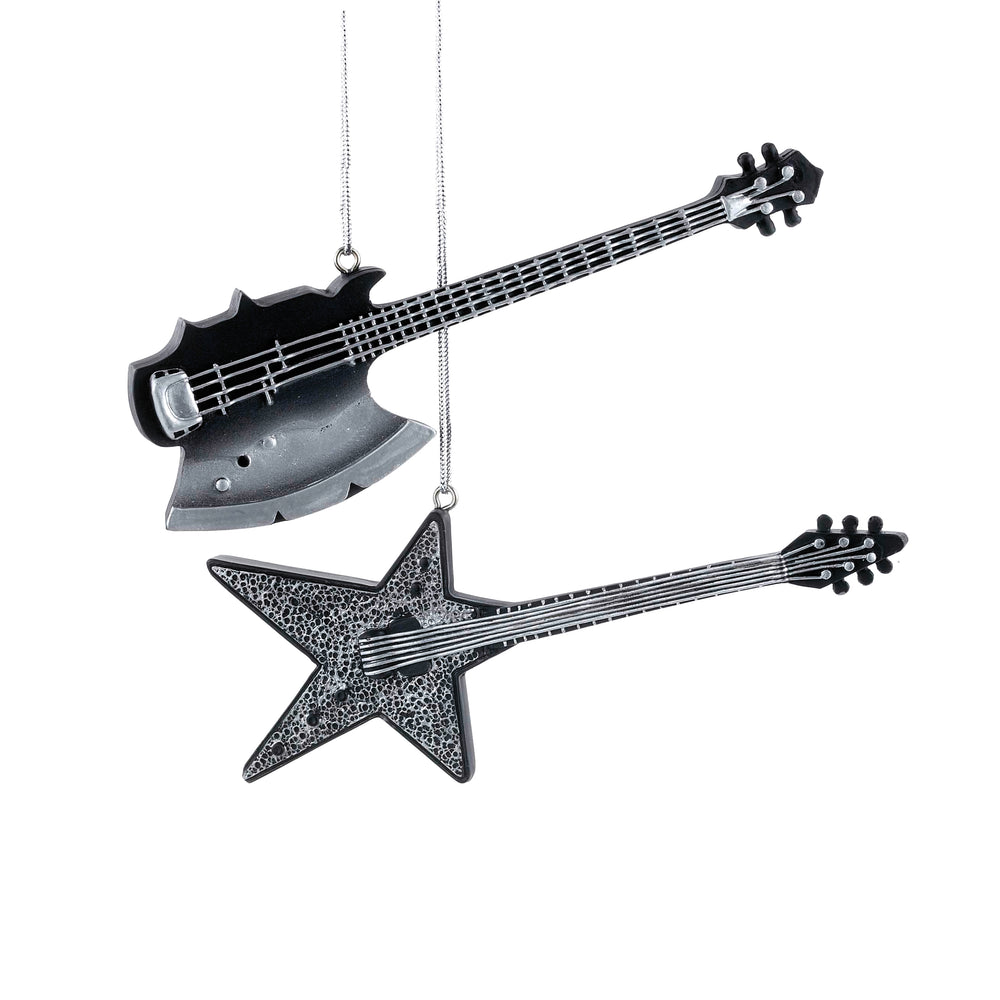 KISS Collectible 2015 Kurt Adler 5" Demon & Starchild Guitar Christmas Ornaments
