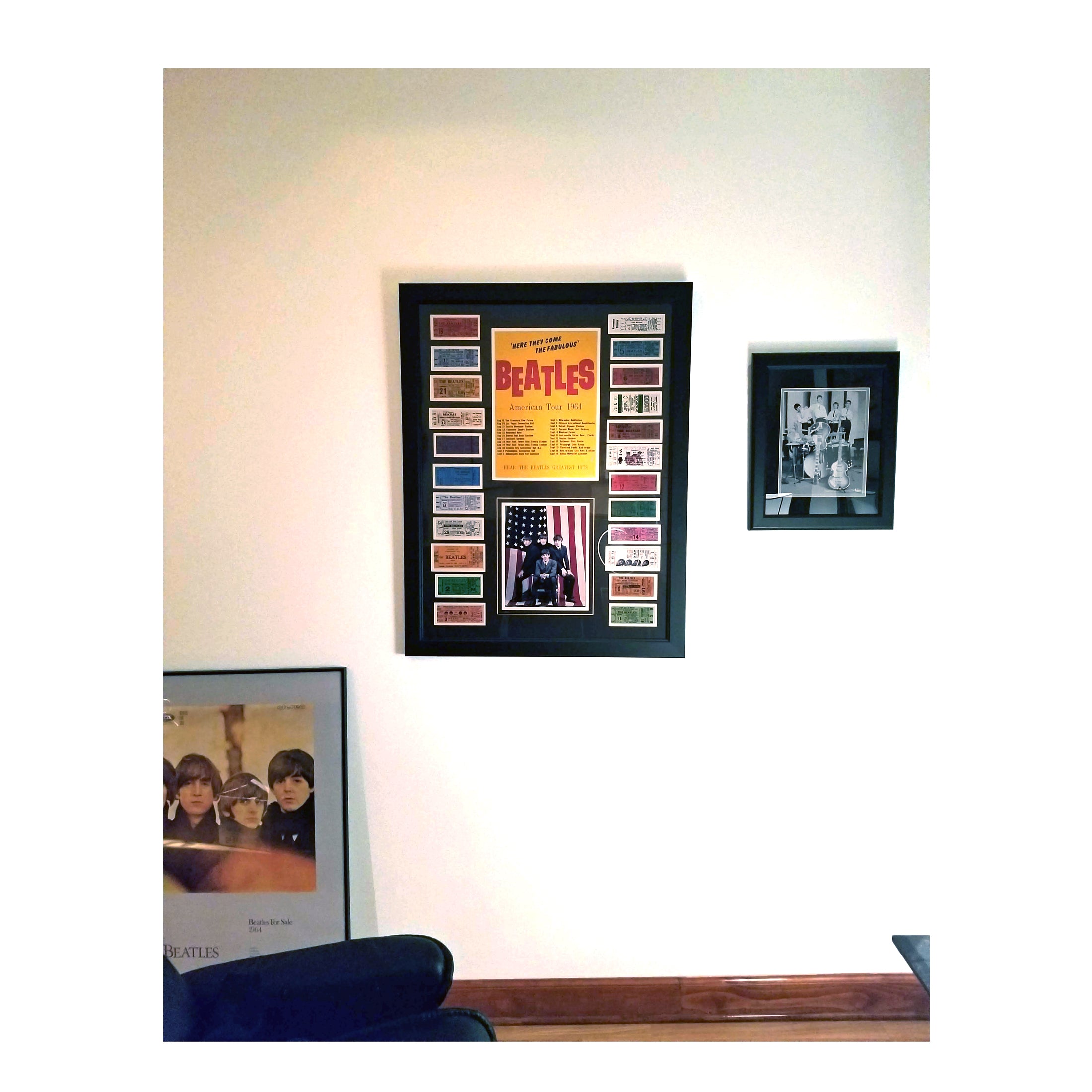 SOLD OUT! The Beatles Collectible - American Tour 1964 Ticket Collage Framed 26 x 32