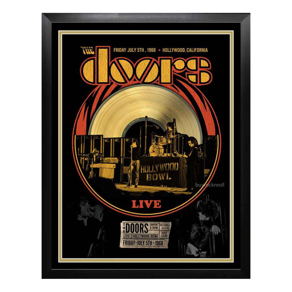 Rare Jim Morrison The Doors Collectible Framed Live at Hollywood Bowl Concert Collage 24x30