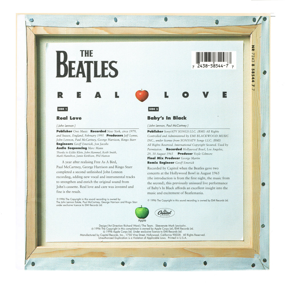Beatles Record: 1996 Capitol REAL LOVE/ Baby's In Black 7" Vinyl Single & Sleeve