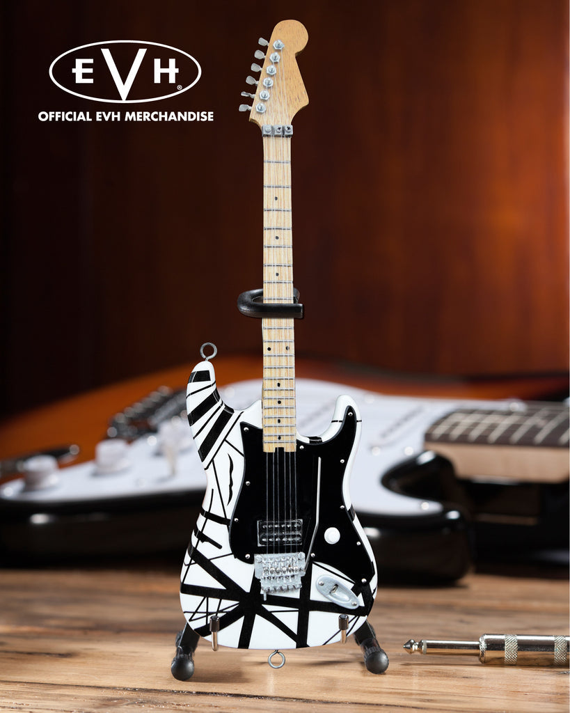 Eddie Van Halen Collectible Black & White VH1 Eddie Van Halen Mini Guitar Replica