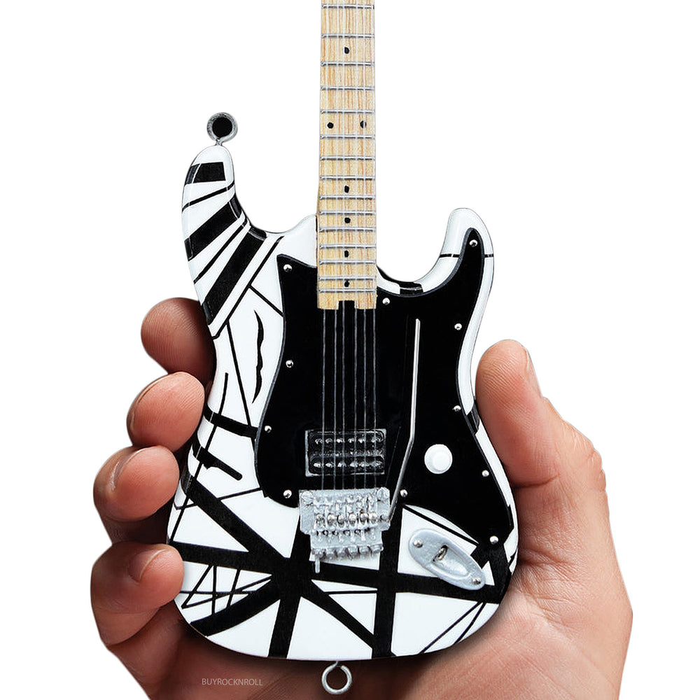 Eddie Van Halen Collectible Black & White VH1 Eddie Van Halen Mini Guitar Replica