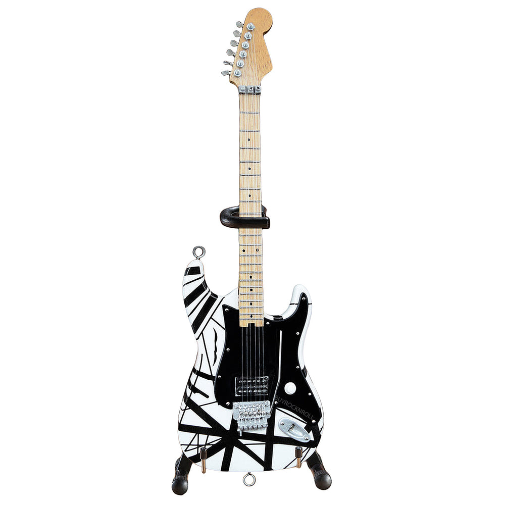 Eddie Van Halen Collectible Black & White VH1 Eddie Van Halen Mini Guitar Replica