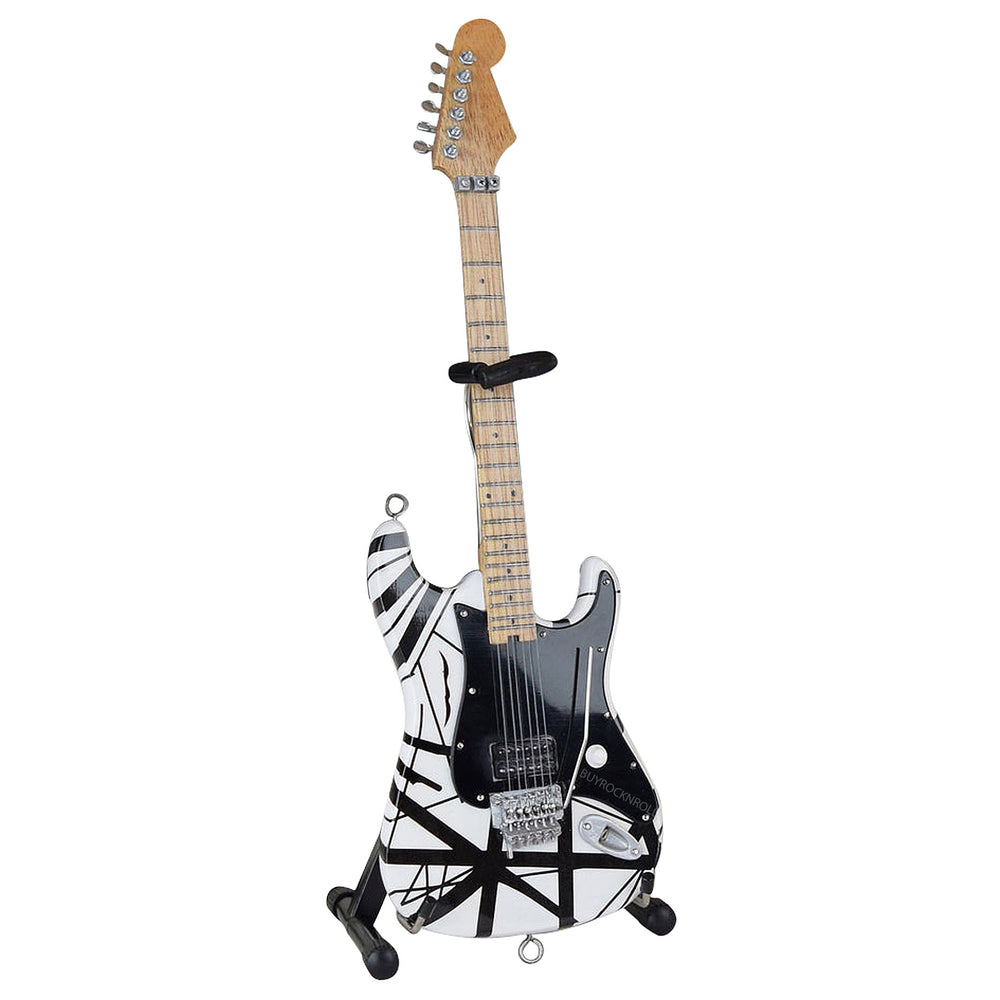 Eddie Van Halen Collectible Black & White VH1 Eddie Van Halen Mini Guitar Replica