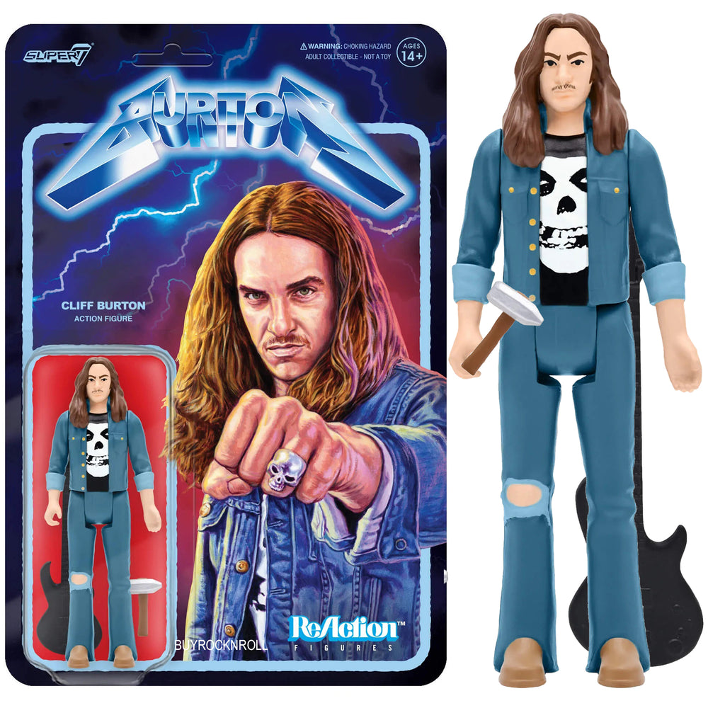 SOLD OUT! 12/21/23 Metallica Collectible 2023 Handpicked Super7 Cliff Burton Reaction Figure