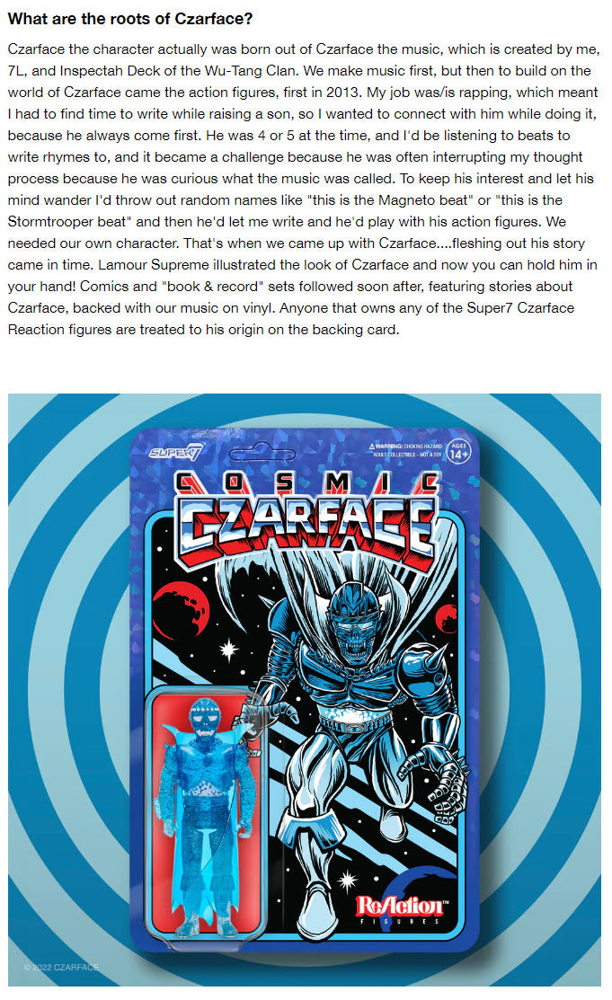 Cosmic Czarface Collectible 2022 Super 7 Cosmic Czarface ReAction Figure