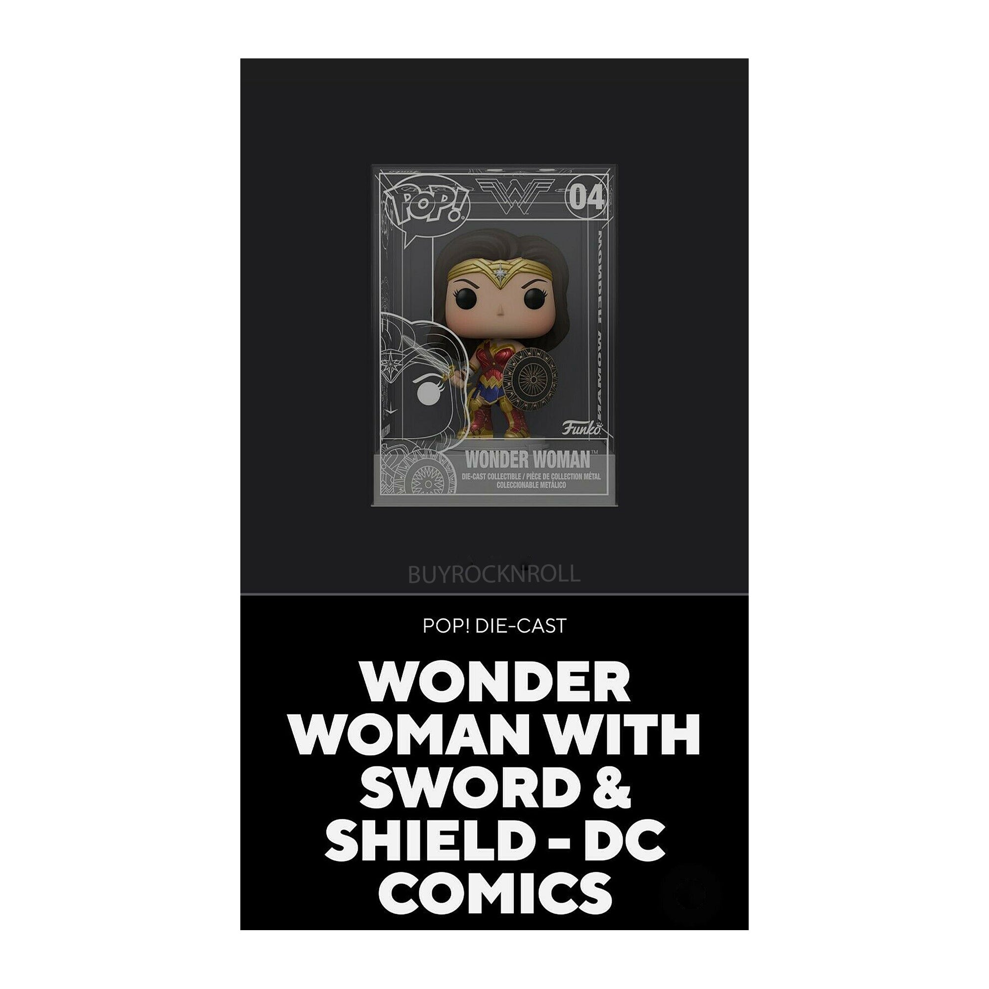 Wonder Woman Collectible 2022 Funko Shop Exclusive Pop! Die-Cast DC Comics Figure w/ Sword & Shield