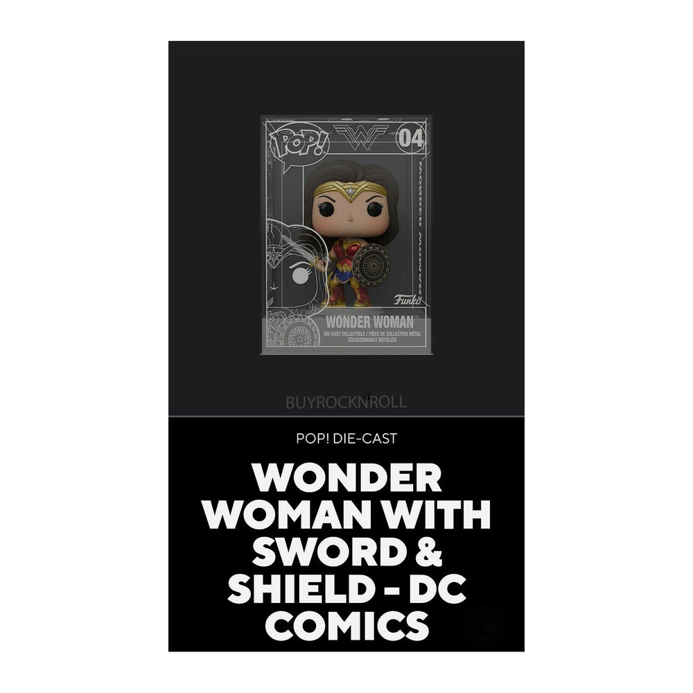 Wonder Woman Collectible 2022 Funko Shop Exclusive Pop! Die-Cast DC Comics Figure w/ Sword & Shield