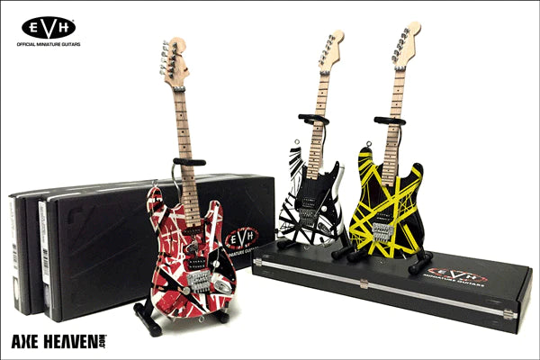 Eddie Van Halen Collectible Black & White VH1 Eddie Van Halen Mini Guitar Replica