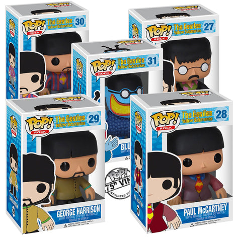 Rare Beatles Collectible 2012 Funko Pop! Rocks Yellow Submarine 5 Figure Set