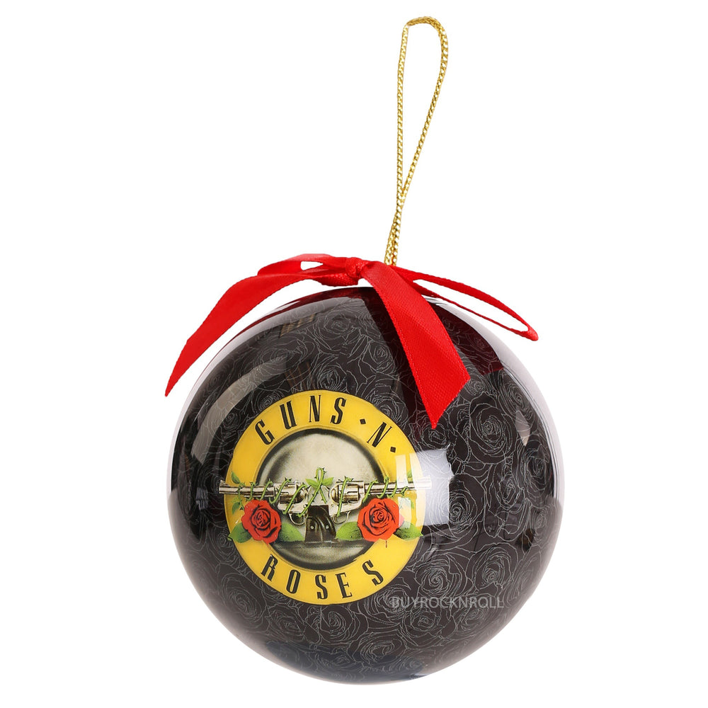 Guns N Roses Collectible 2014 GNR Roses & Pistols Logo Christmas Ornament in Gift Box