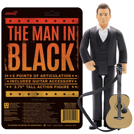 Johnny Cash Collectible Handpicked 2021 Super7 Johnny Cash Man In Black Reaction Figure